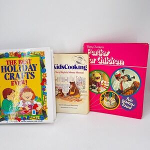 Vintage Kids Activity‎ Book Lot Betty Crocker Klutz Kids Cooking Holiday Crafts